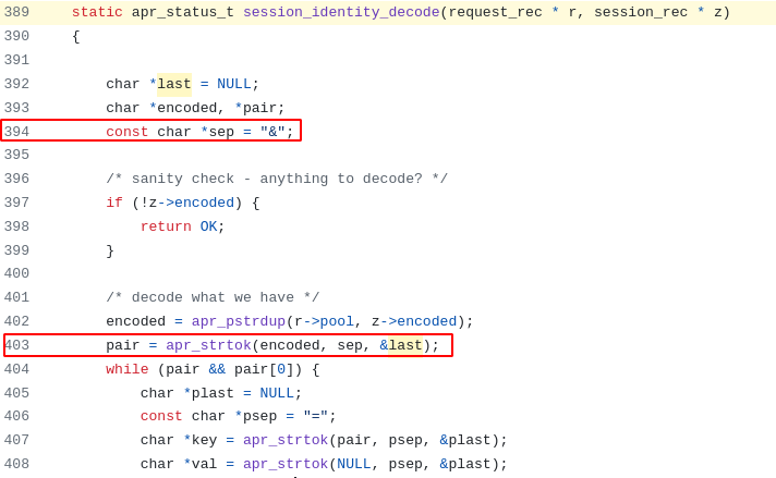 Source code: outer pair splitting on &