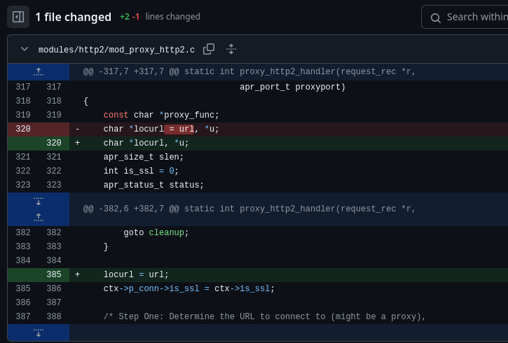 Regression fix commit in mod_proxy_http2.c